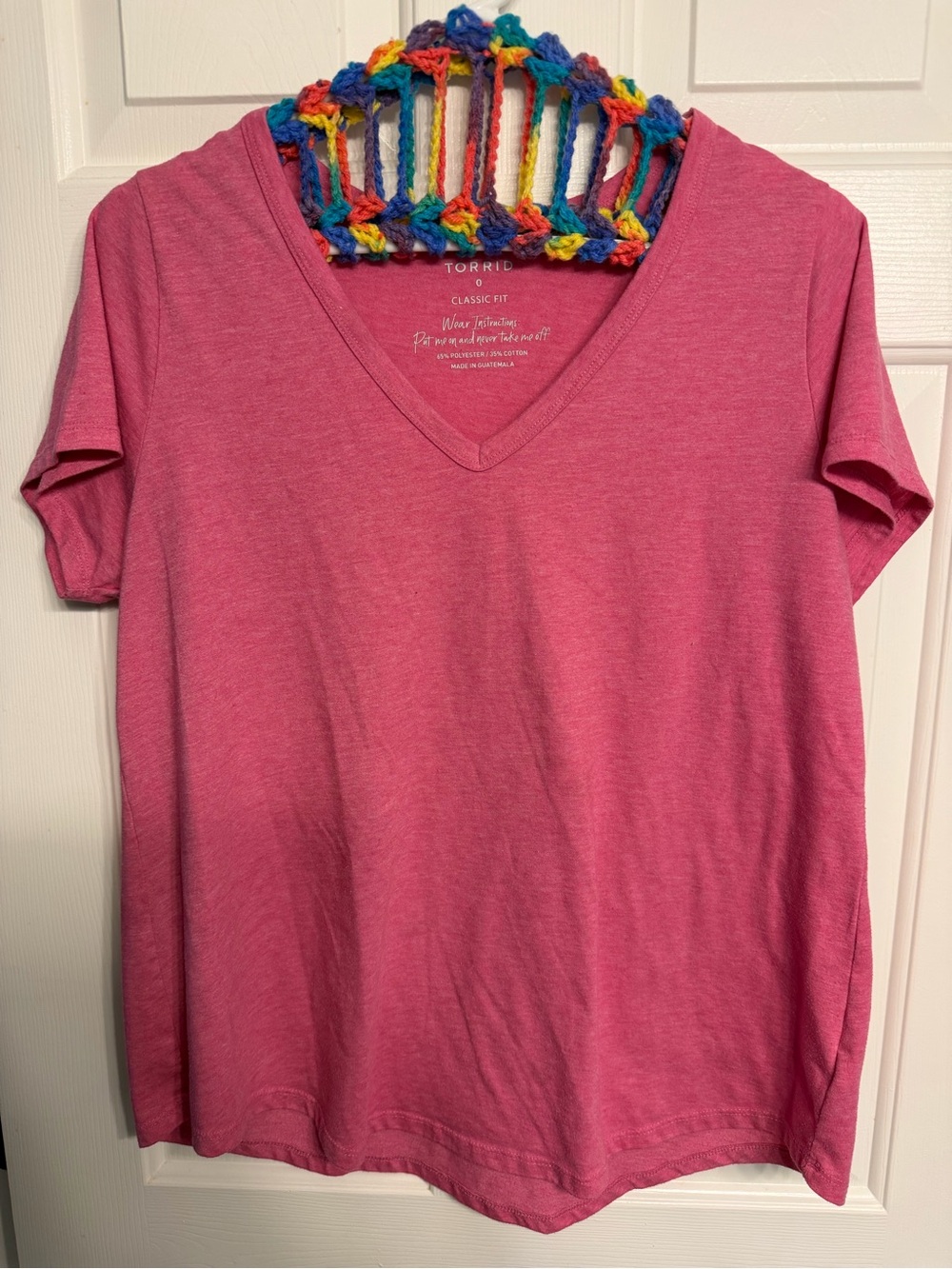 torrid Pink V-Neck Short Sleeve Tee